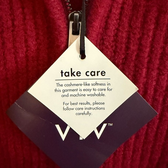 Ava & Viv Women's Zip Up Sweater in Rich Red Size 2X - Picture 4 of 8